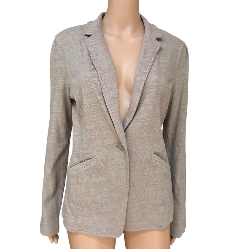 Caslon 100% cotton beige blazer jacket size M
